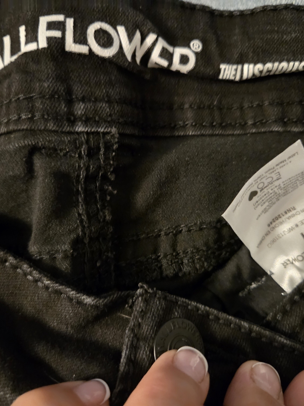 Wallflower Black Rolled Hem Denim Bermuda Shorts - Picture 3 of 3
